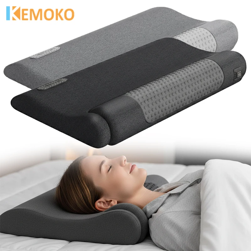 

Электрическая массажная подушка для шеи с подогревом и вибрацией, ортопедическая подушка для сна с функцией вытяжения позвоночника и поддержки шейного отдела