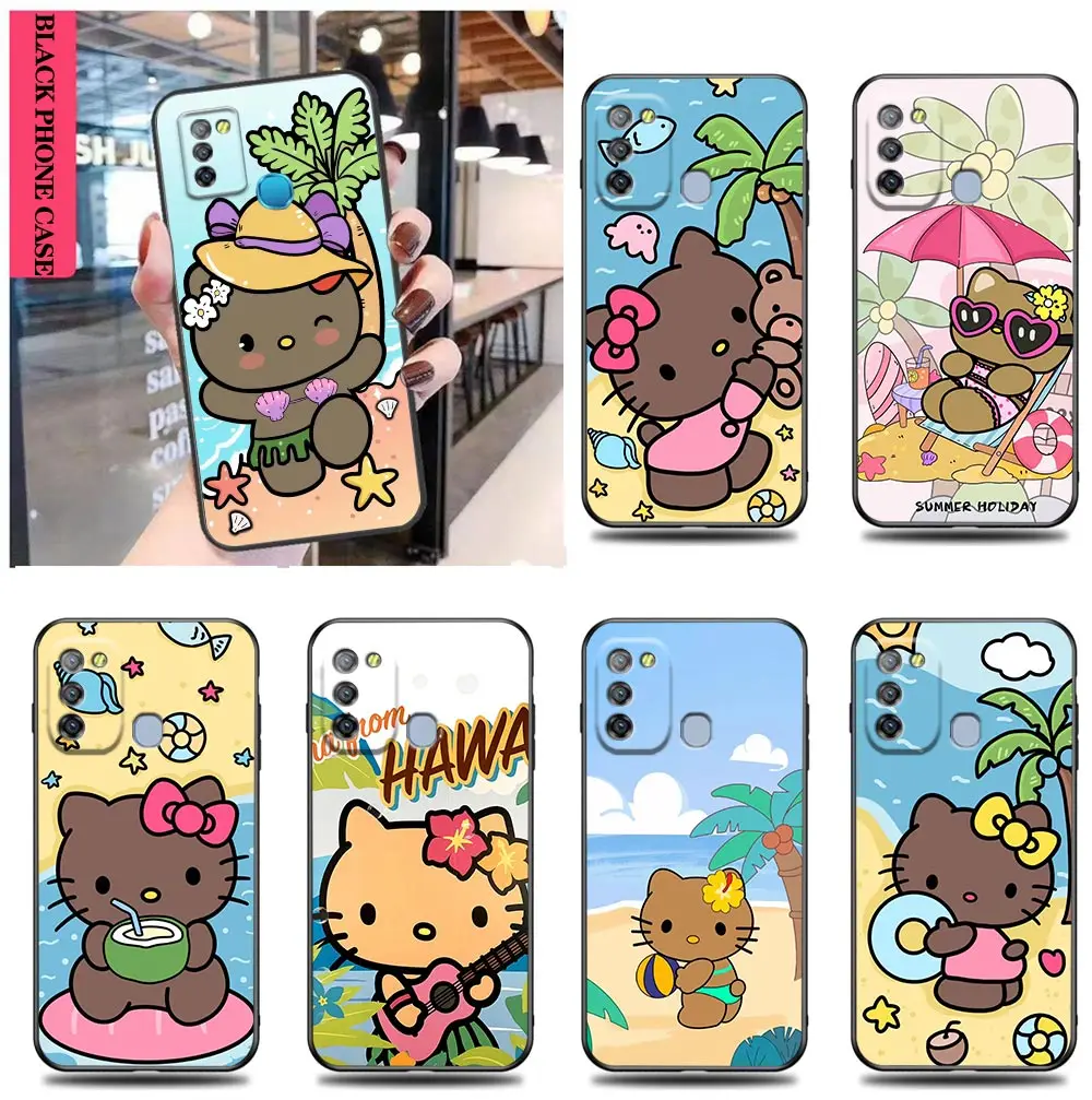 Beach Black Hello Kitty Funda Case For Infinix CAMON 19 16 ZERO X NEO 20 8 POVA 4 2 NEO2 NOTE 12 G96 11 10 8 8I S5 Case Shell