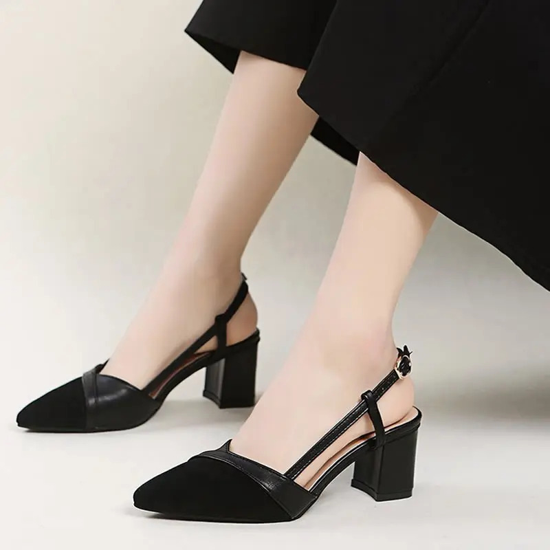 

2024 New Classics Women High Heels Sandals Slingback Woman Shoes Summer Pumps Fashion Dress Slippers Designer Party Female Shoes