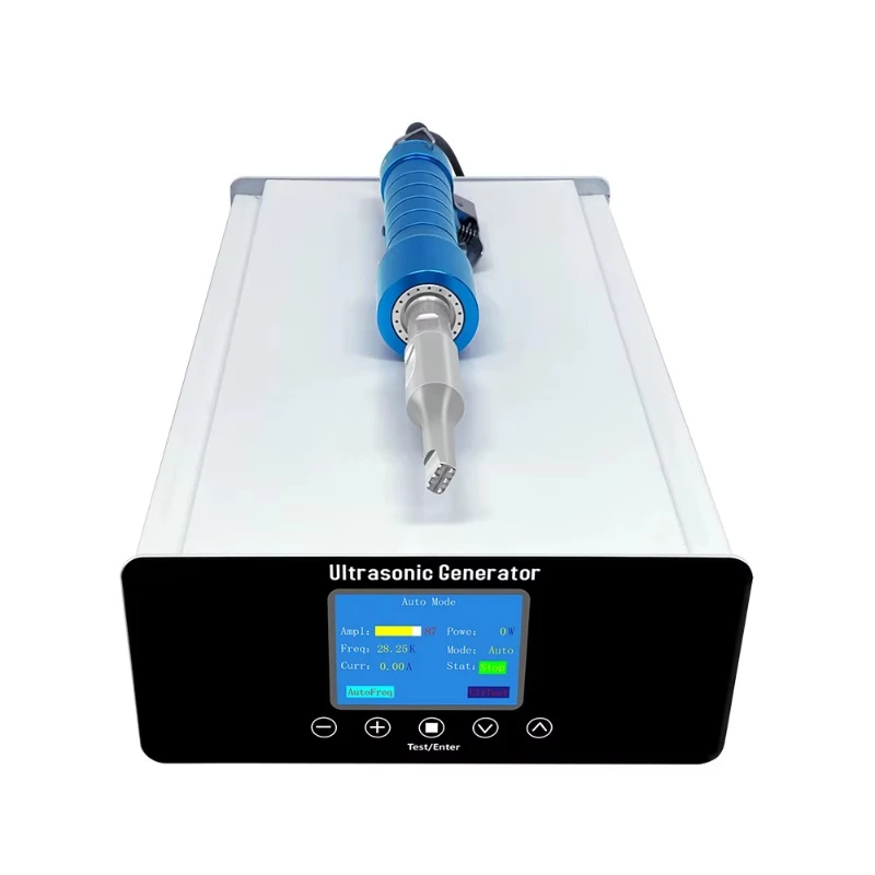 

Handheld ultrasonic plastic spot welding machine for welding plastic fabrics