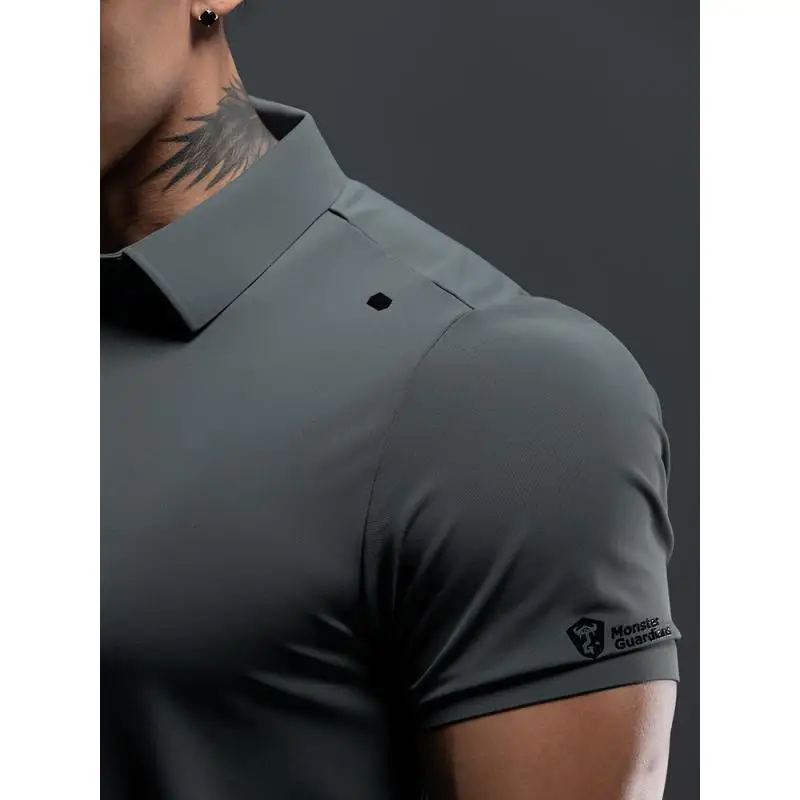 DROZENO Sunscreen Short-sleeved Cool Golf Sports Fitness Clothing Casual Anti-wrinkle Polo Shirt Short-sleeved Men
