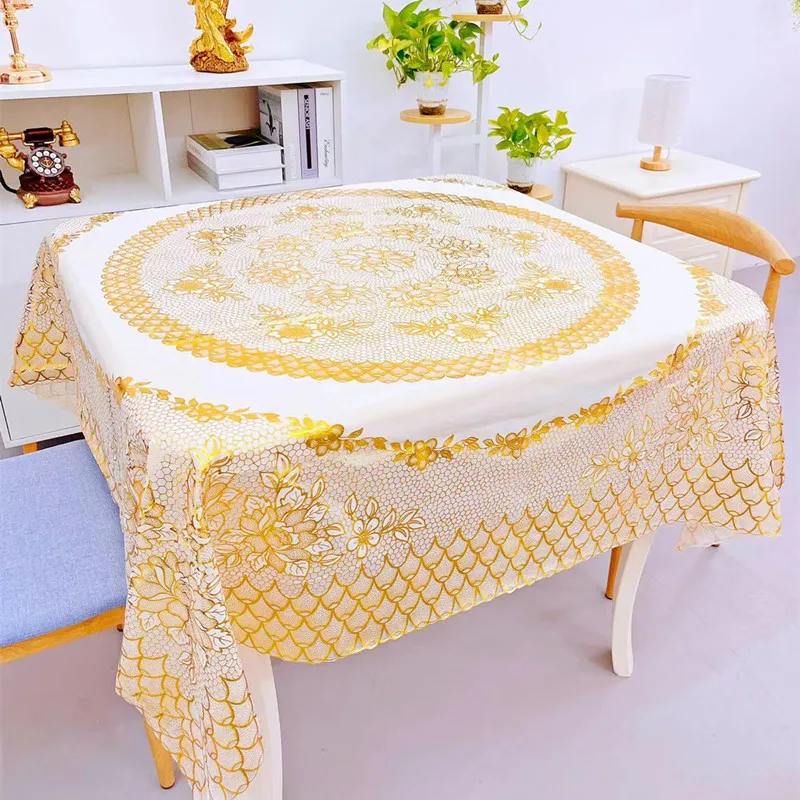 D84 large round table cloth round round table cloth waterproof anti-scalding folding round table plastic round table