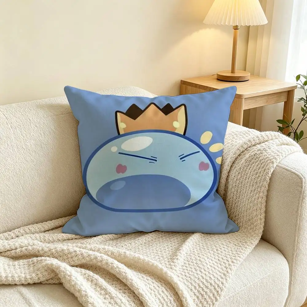 That Time I Got Reincarnated As A Slime Square Double-Sided printed Pillow Case Bedroom Bedside Pillow Sofa Cushion Cover