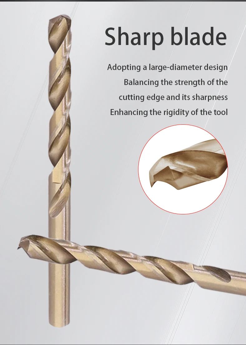 MZG 1/5/10 Stück 1-13 mm Bohrer-Set M35 Schnellarbeitsstahl Spiralbohrer mit geradem Schaft für Holz, Metall, Stahl, Lochbohrer – Detail 2