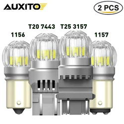 AUXITO 2Pcs Canbus T20 LED 7440 WY21W W21W LED 전구 7443 W21/5W 1156 1157 3156 LED Bmw E46 E90 F10 E60 Passat B6 골프 7