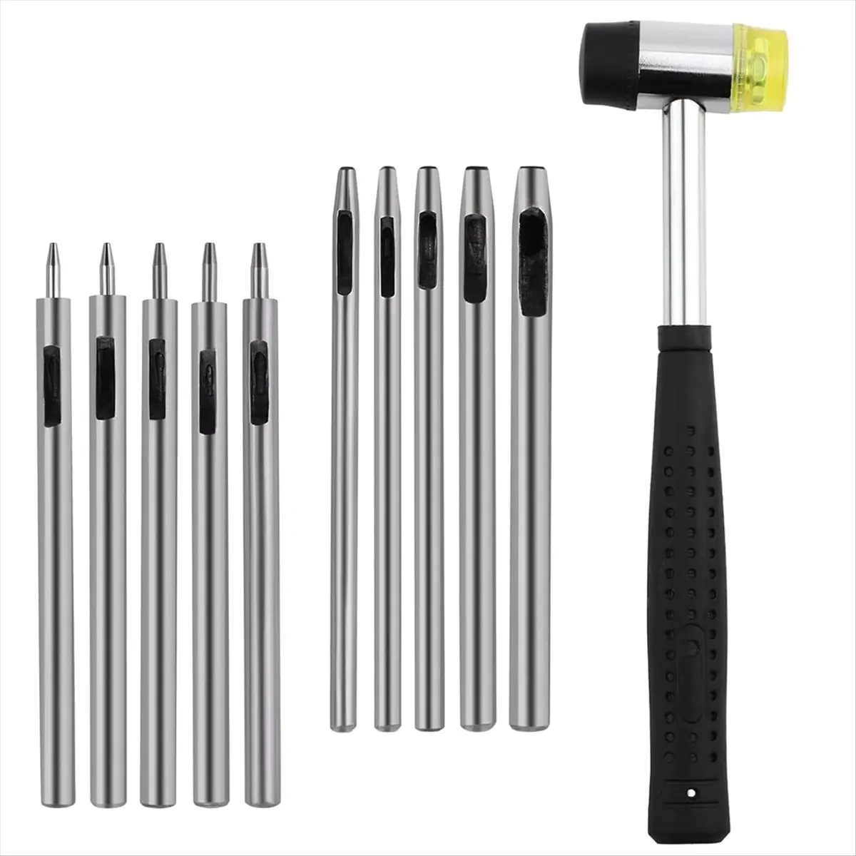 A198K 10 Pcs Leather Hole Punch Tool Set, 0.5mm-3.5mm Round Hole Punch Working Tools for Leather Belts, Canvas, Watch BandSPECIA