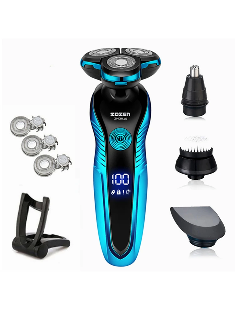 ZOZEN-Afeitadora eléctrica lavable y recargable, cortadora de pelo corporal, máquina de afeitar para hombres, recortadora de barba