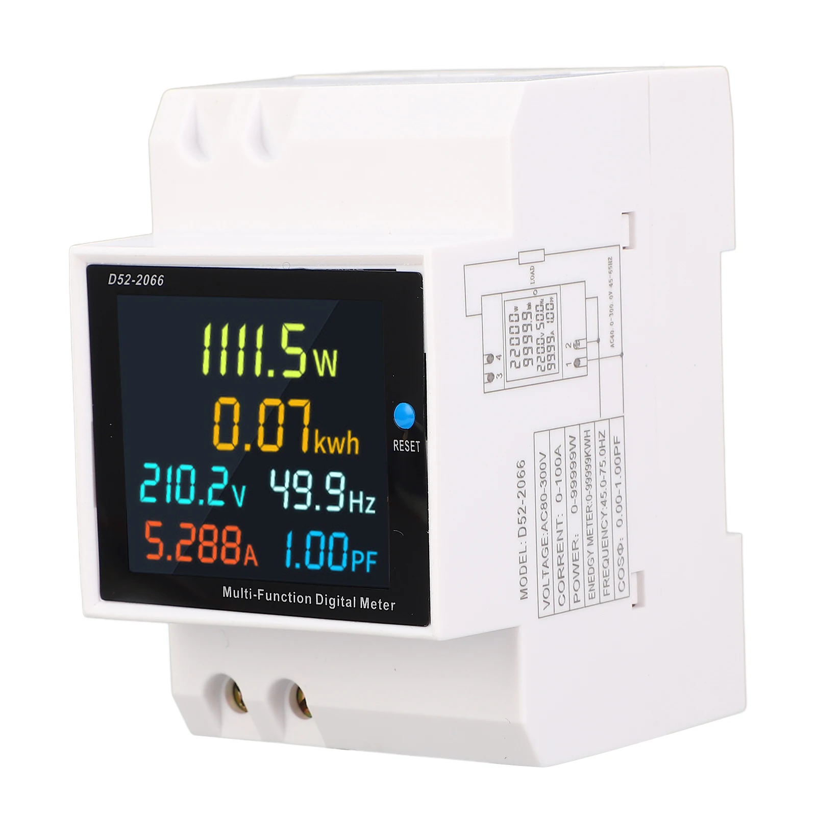 

Цифровой вольтметр, амперметр 178 ° Угол обзора ПК огнестойкий автоматический тестер экономии данных для использования электроэнергии для отеля