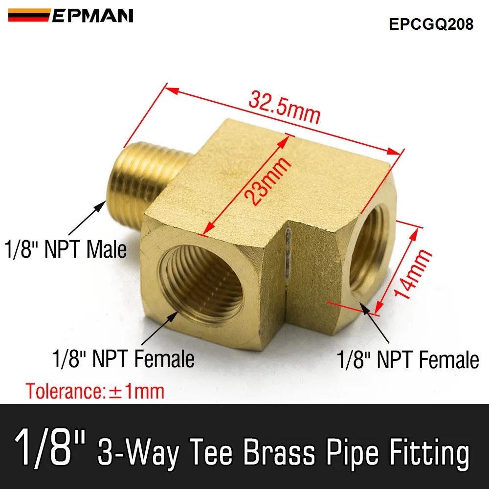 EPMAN Brass Pipe Fitting Barstock Street Tee T 3 Way NPT 1/8\