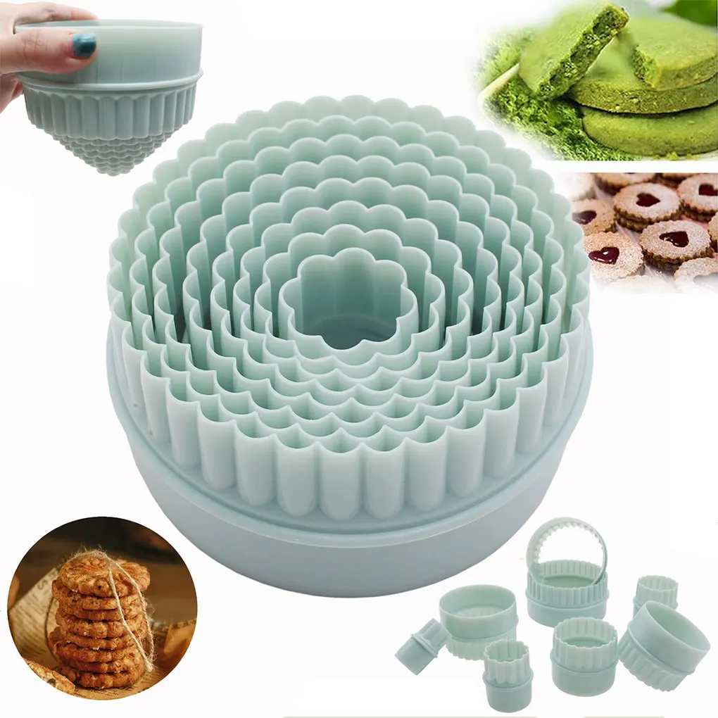 8 Pieces Cupcake Round ShapeCookie Cutter Mould Two Sided Reusable Fondant Tool Molds Multifunctional Pastries