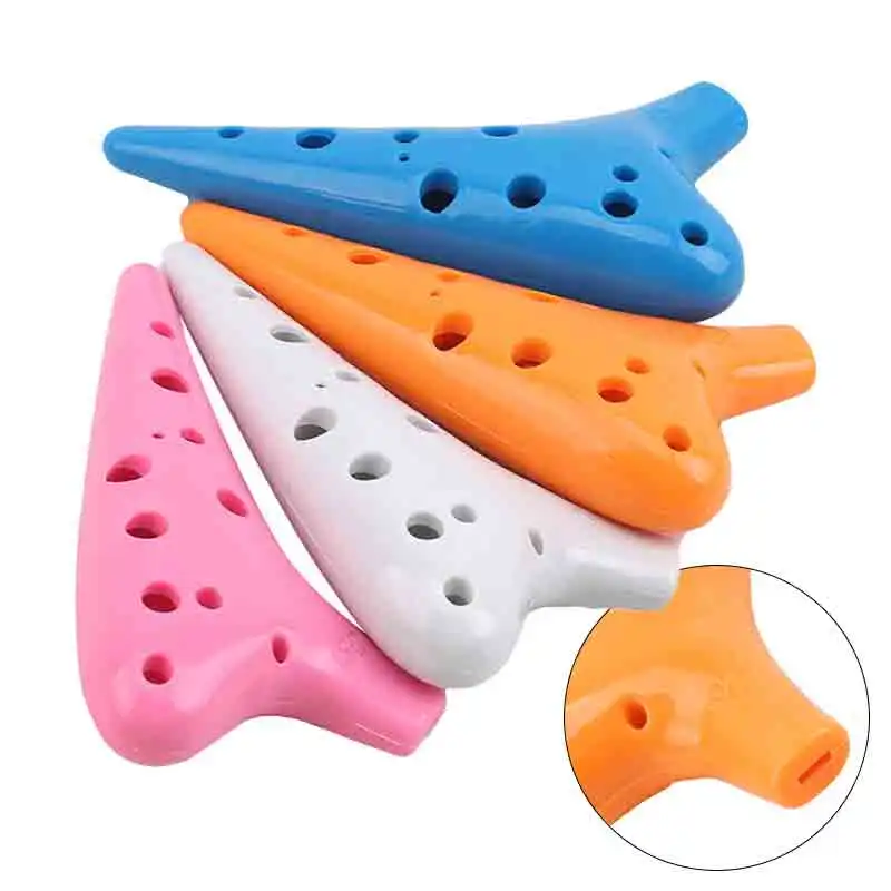 Plastic 12 Hole Ocarina Ceramic Alto C Legend of Ocarina Flute Music Instrument Multicolor Flute Adult Children's Instrument