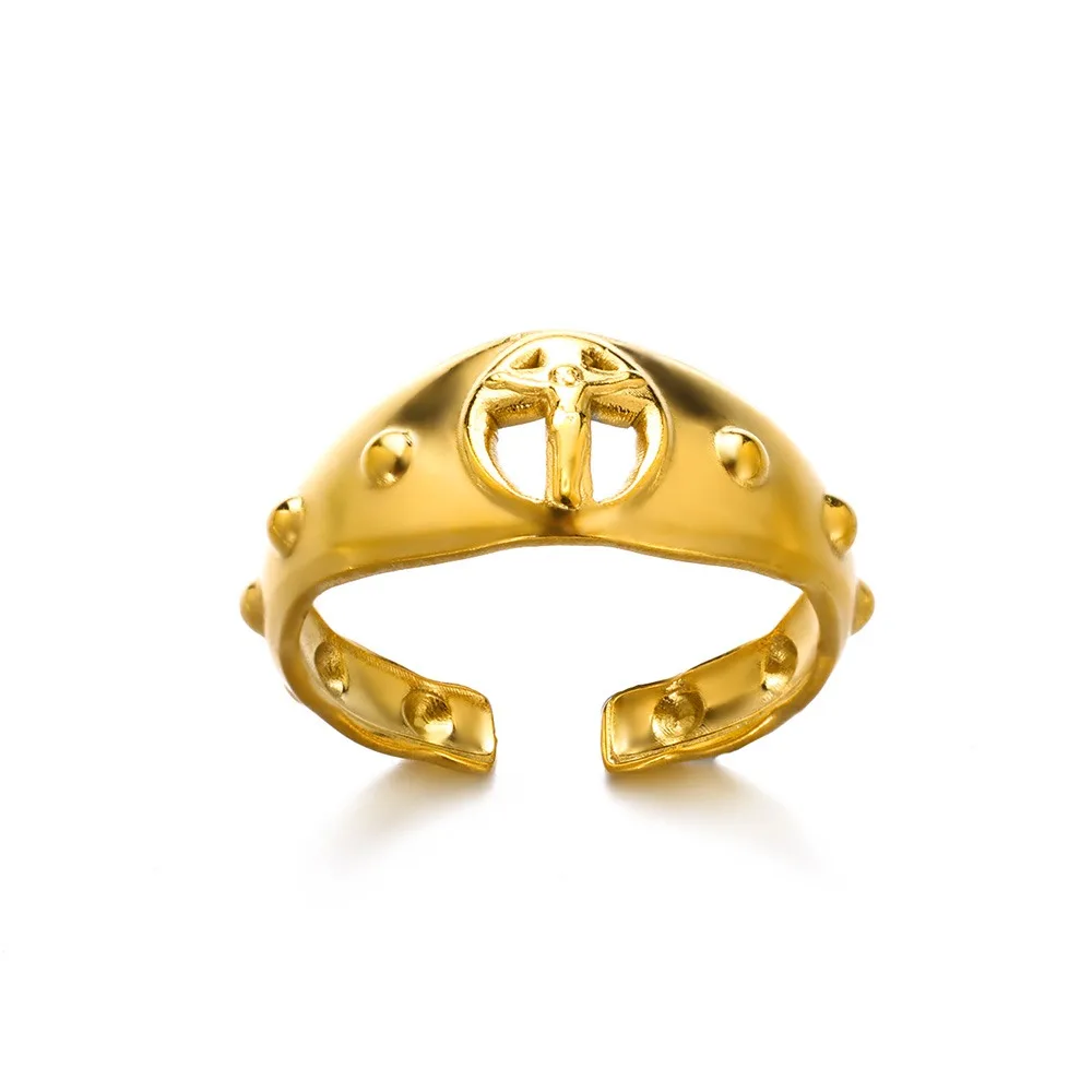 Anello Da Uomo In Acciaio Inossidabile Con Motivo Vintage Di Gesù – Misura 12, Argento, Per Cosplay E Uso Quotidiano