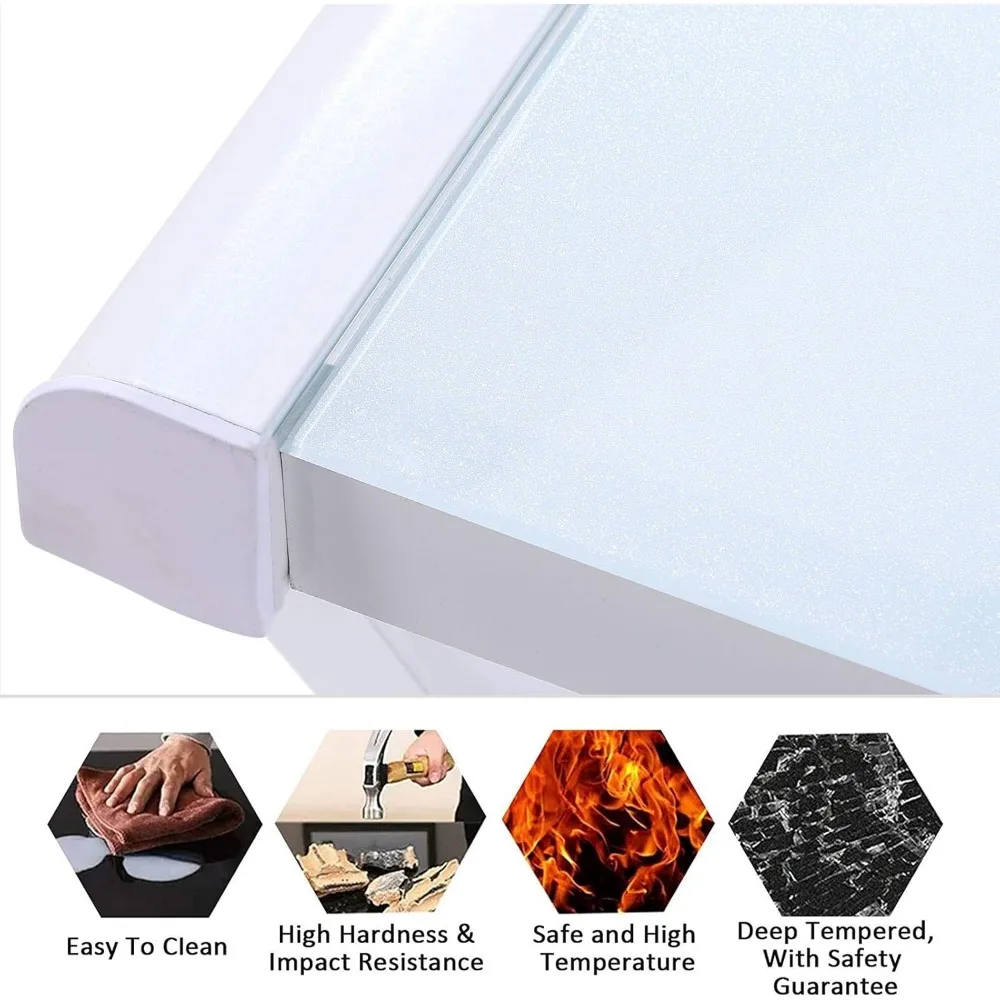 유리 컴퓨터 책상, 탄소강 프레임과 유리 상판을 갖춘 현대적인 컴퓨터 책상, 홈 오피스 책상 컴퓨터 테이블 연구용