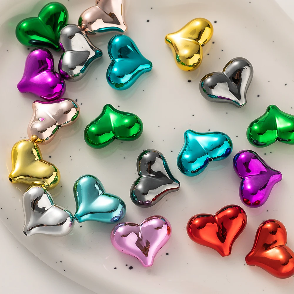 10pcs Colorful Acrylic Heart L - Phone Accessories Diy review and price
