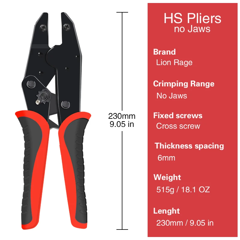 HS Crimping pliers jaw 9 inches pliers for Spring Insert, Pre-Insulated, Waterproof, Tube Type, Coaxial Cable Termination jaw