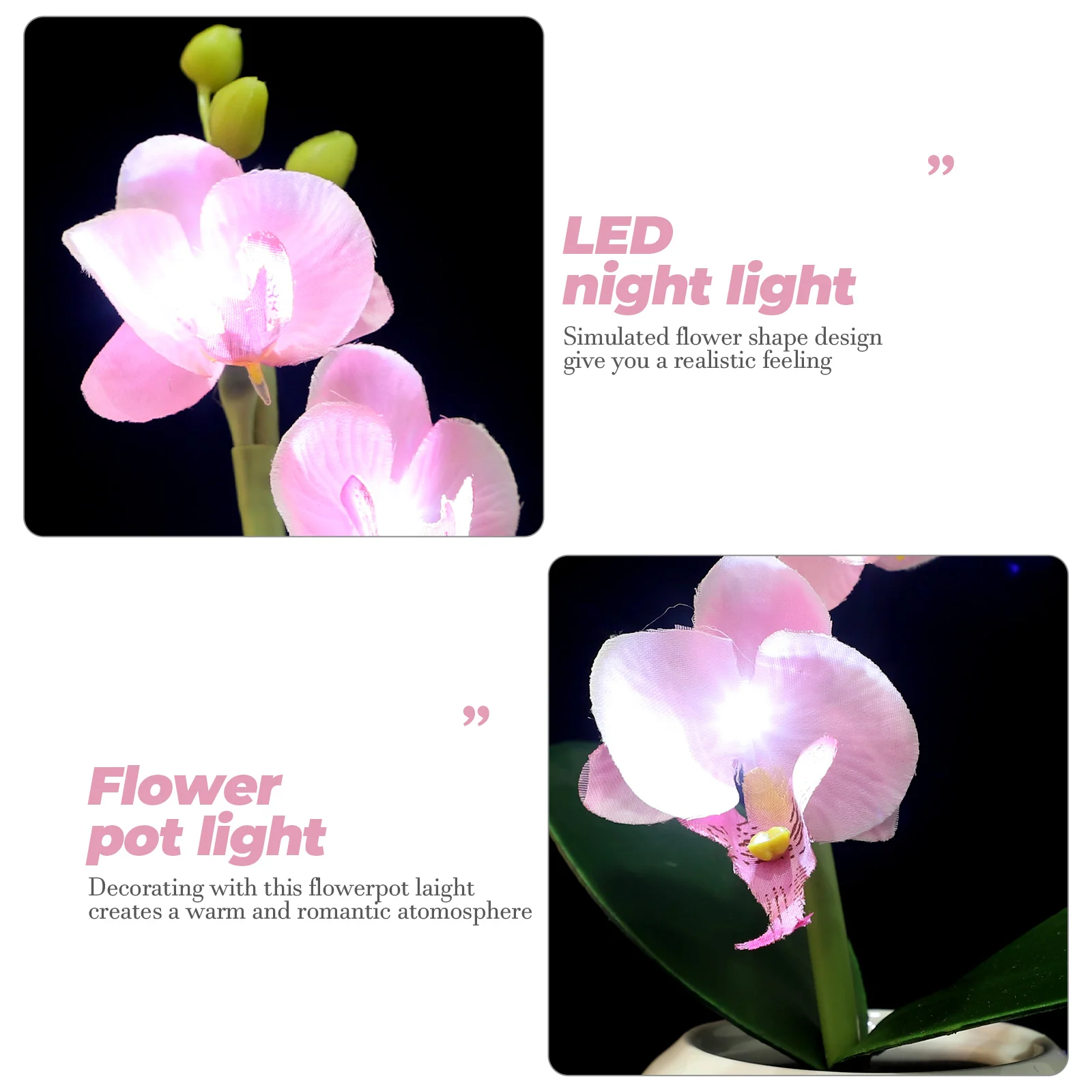 

1pc Flower Pot Light Led Night Lamp Garden Outdoor Decor Simulated Flower Shape Reusable Home Balcony Bedroom Gift Shop Decor