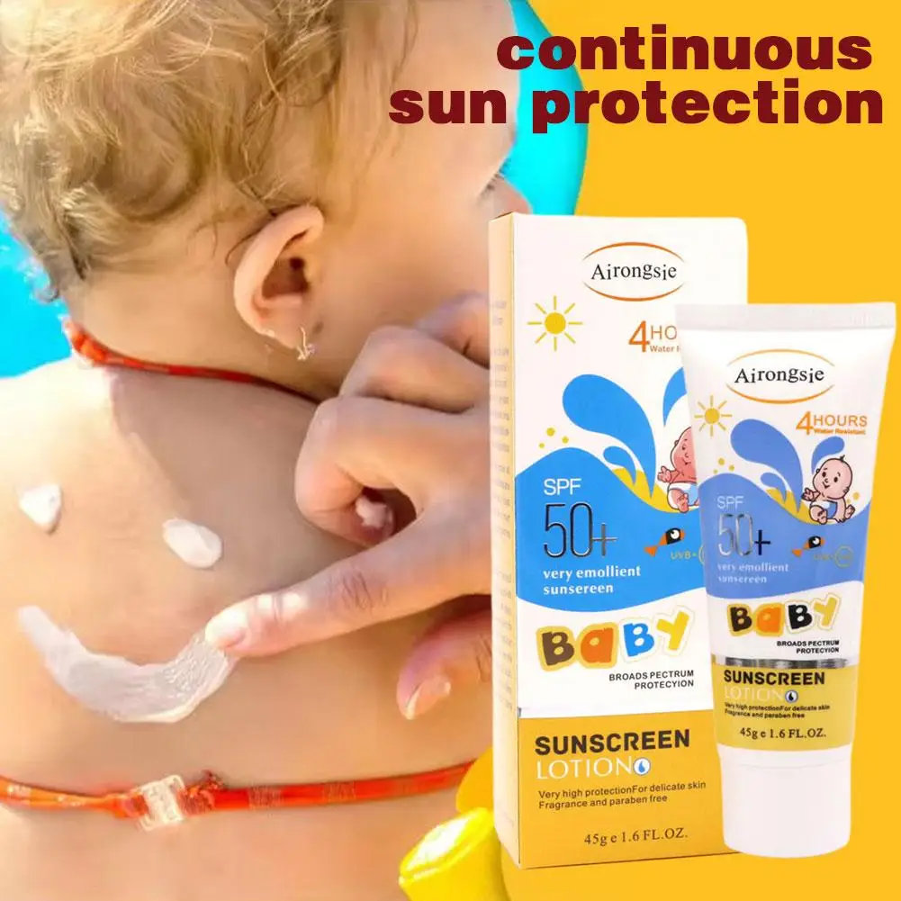 Crème solaire pour enfants 45g, crème solaire pour enfants, crème solaire hydratante pour le visage et le corps, crème apaisante, réétiquettes calmantes K6V1