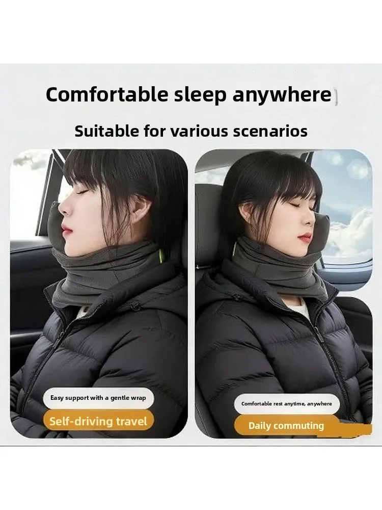 Travel Neck Pillow U-Shaped Airplane Sleeping Aid Long Distance Train Bus Car Double Support Neck Cushion Portable Comforter