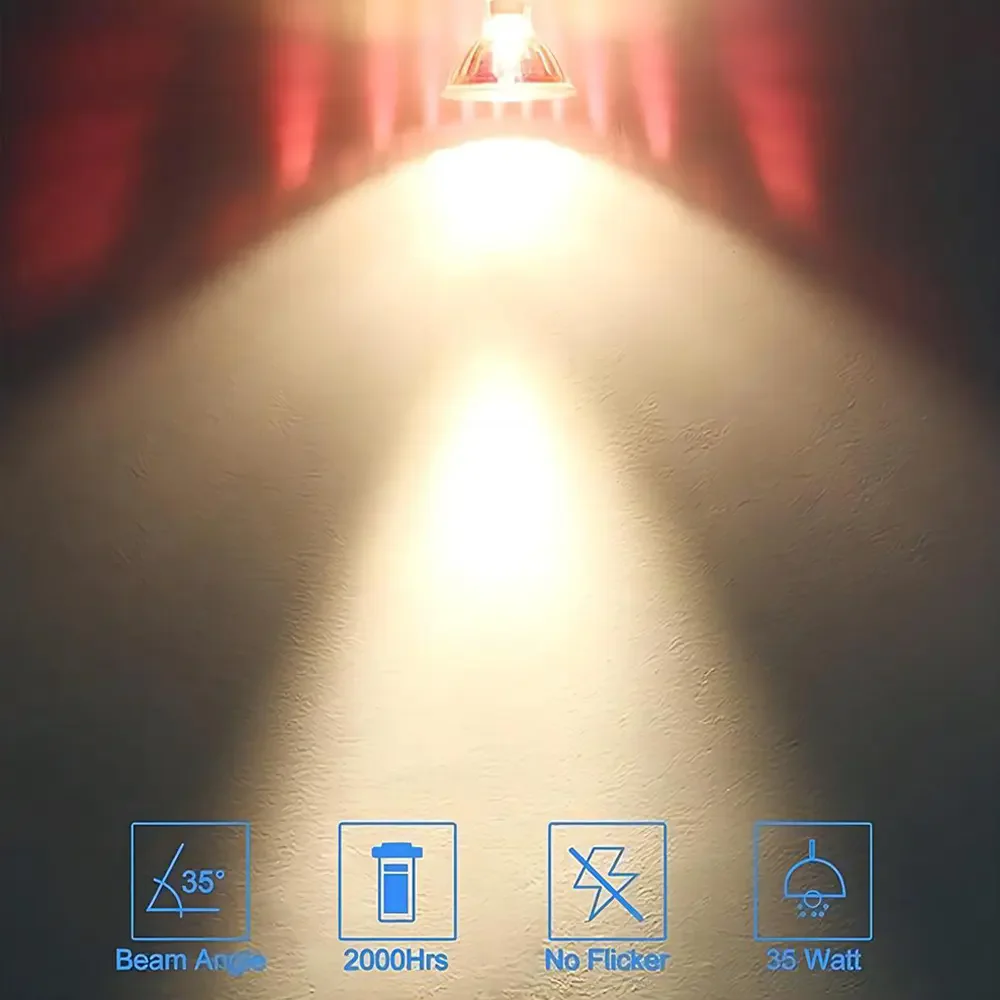 MR16 12V 35W watowa żarówka światło bazowe lampa halogenowa ciepła, jasna do projektora