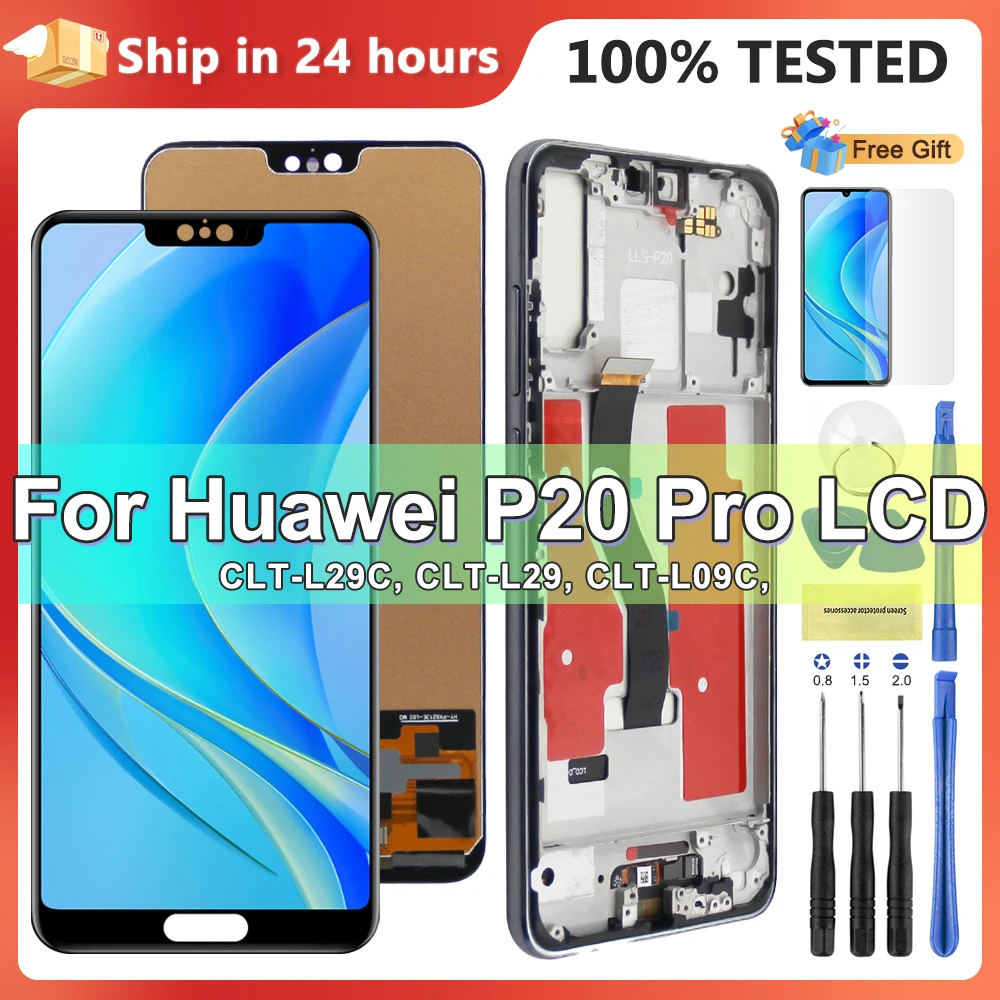 6.1'' TFT Display for Huawei P20 Pro LCD Touch Screen Digitizer Assembly Replacement for Huawei P20 Pro CLT-L09 CLT-L29 Screen