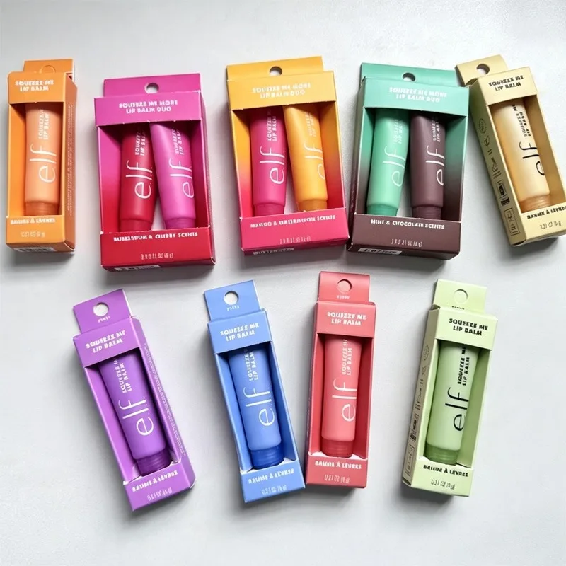 Squeeze Me More Lip Balm Duo Lip Gloss Two Tone Set with 3 Combinations Mint-Chocolate Bubblegum-Cherry Mango-Watermelon