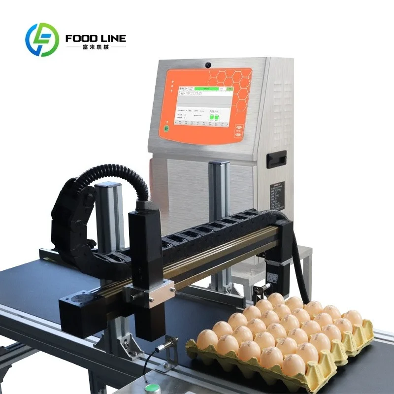Continuous Egg Date Printer Automatic Inkjet Printer for Egg Online Inkjet Printer High-Speed Expire Egg Coding Machine