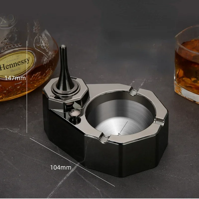 2024 HONEST Kerosene Charging Hybrid Lighter Ashtray Kerosene Ignition Creative Ashtray Desktop Decoration Ashtray Gifts For Men