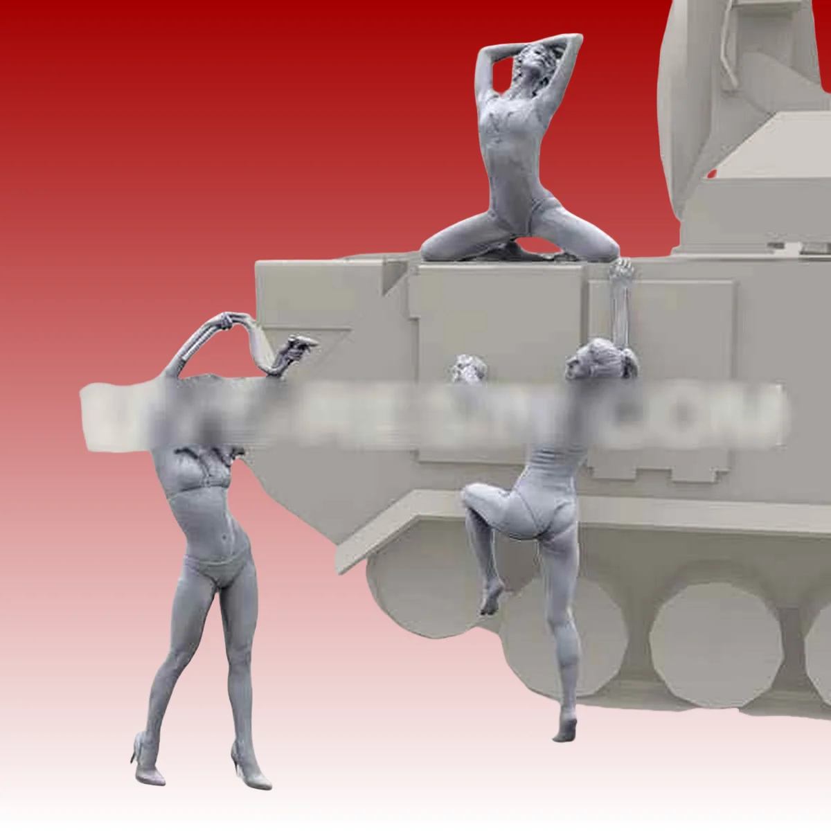 

Комплект неокрашенной модели из смолы 1/35, девушка-мойка (3 человека) в разобранном виде и неокрашенная GK