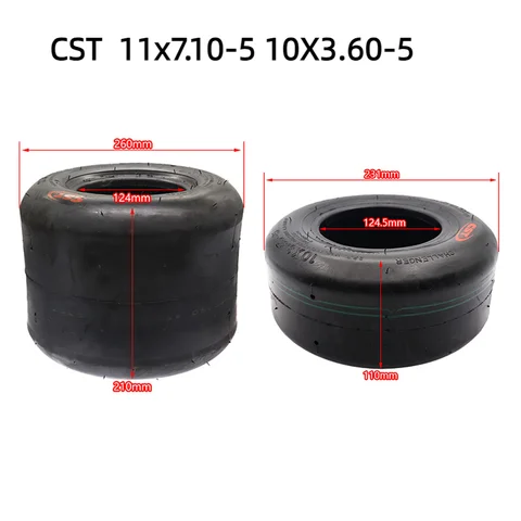 CST 휠 튜브리스 타이어, 고 카트 카트 카트 ATV UTV 버기 드리프트용 타이어, 10X3.60-5, 11x7.10-5 인치