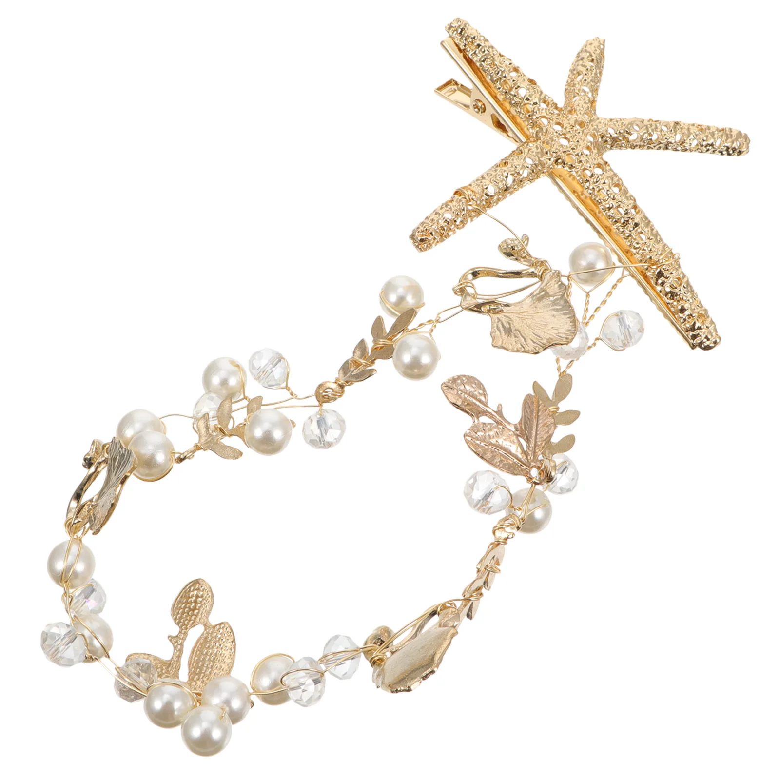 

Shiny Pearl Hair Hoop Elegant Bridal Headdress Alloy Wedding Headwear Costume Party Hair Ornament For Women Retro Fashion