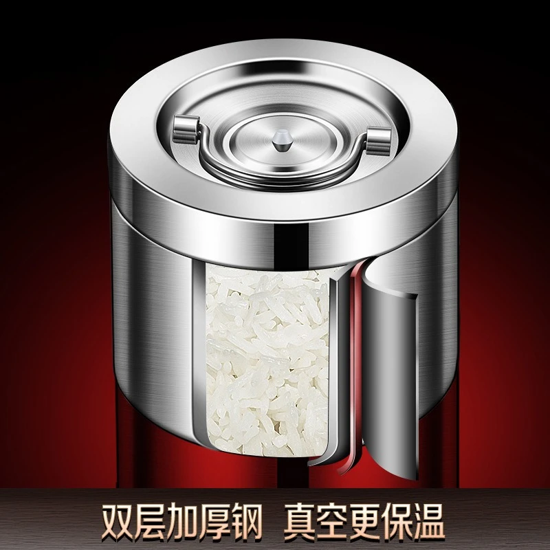 Stainless steel thermal insulation lunch box bucket super long thermal insulation layering large capacity