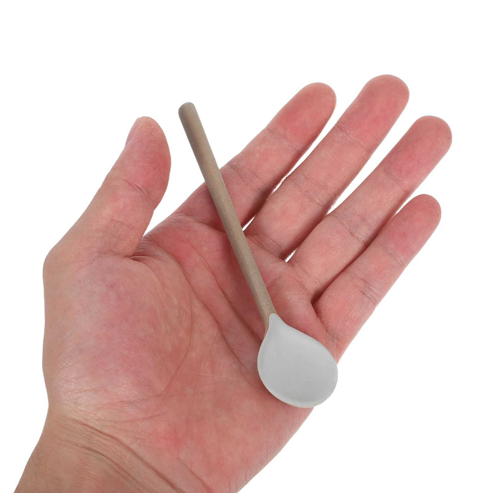 

5Pcs Ceramic Long Handle Cat Spoon Small Coffee Spoon Stirring Sugar Dessert Serving Cute Kitchen Tableware Small Ceramic Spoons