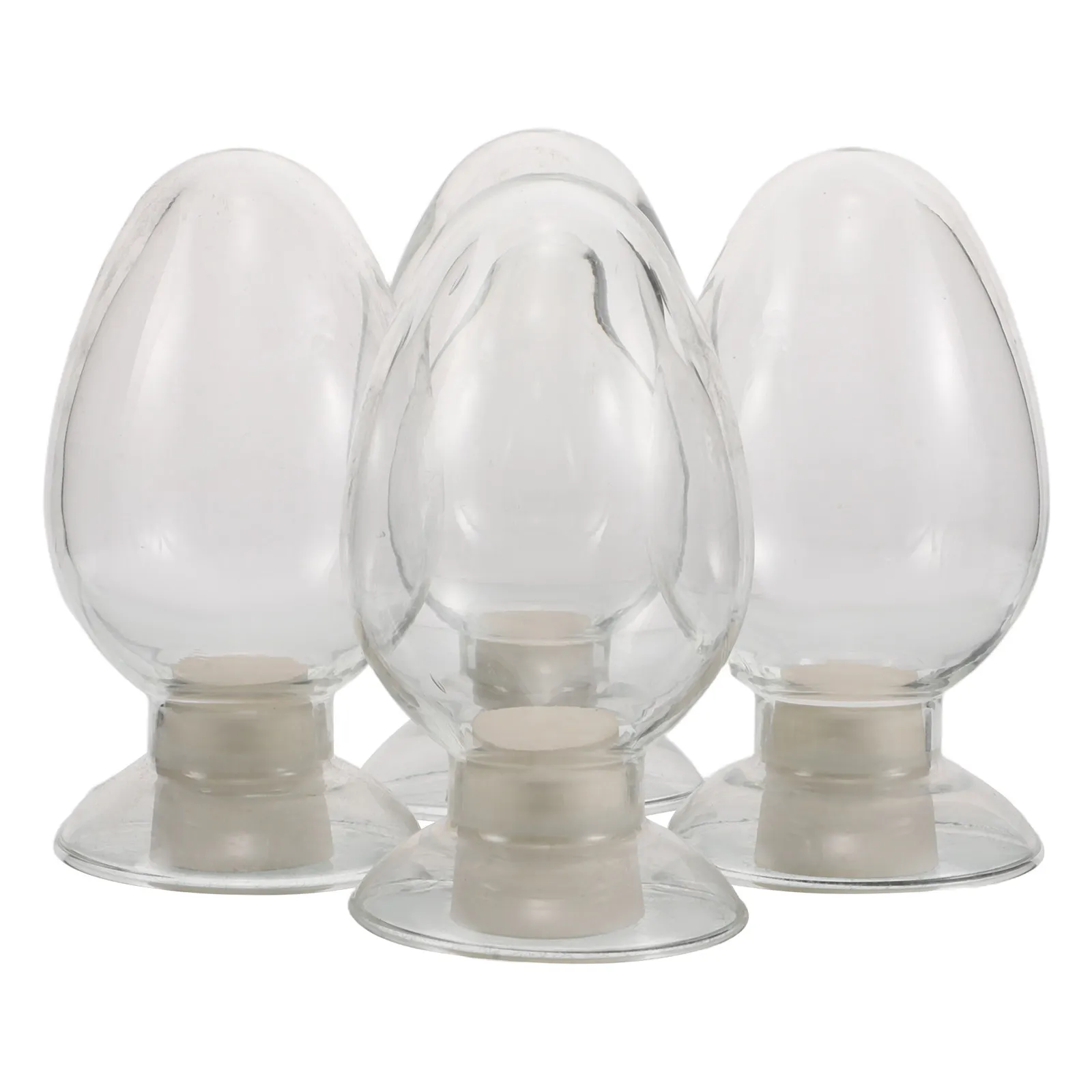 4Pcs Clear Glass Match Cloche Jar Seed Sample Bottle Transparent Storage Container Propagation Bottle Decorative Mantel Display