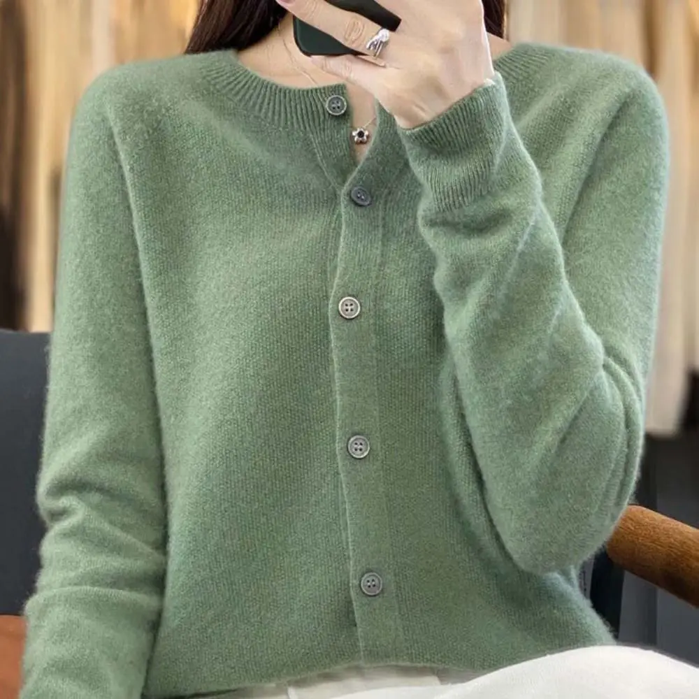 แฟชั่น WARM Wool Pullover ผู้หญิงหลวม Slim เสื้อถักสีทึบ O-คอแคชเมียร์เสื้อสเวตเตอร์ถักผู้หญิง