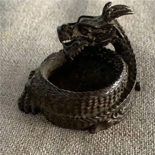 Old-Fashioned Dragon Ashtray, Chinese Inkstone Brush, Washing Machine, Scholar's Home Decoration