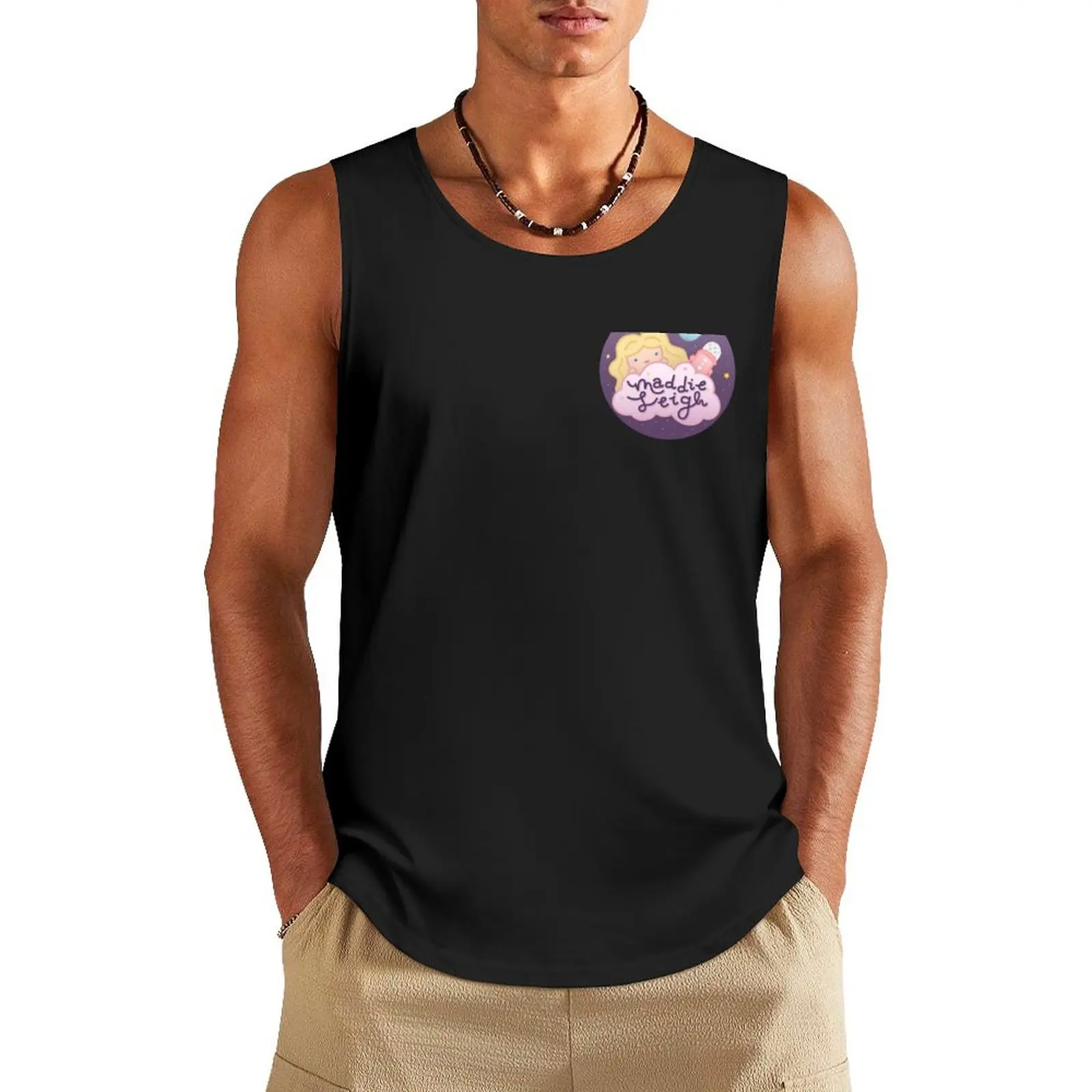 

Maddie Leigh ASMR Logo Tank Top gym Men's t-shirts sleeveless Men's t-shirts gym clothes man