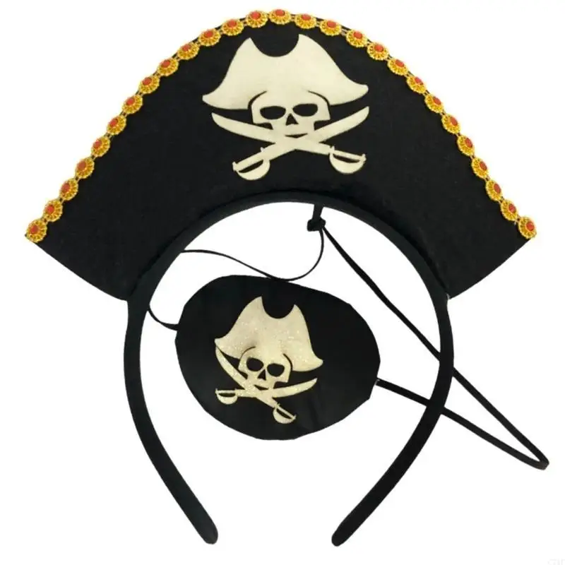 

C71F Хэллоуин забавные ленты для волос Хэллоуин пират повязка на глаз для фотостудии реквизит