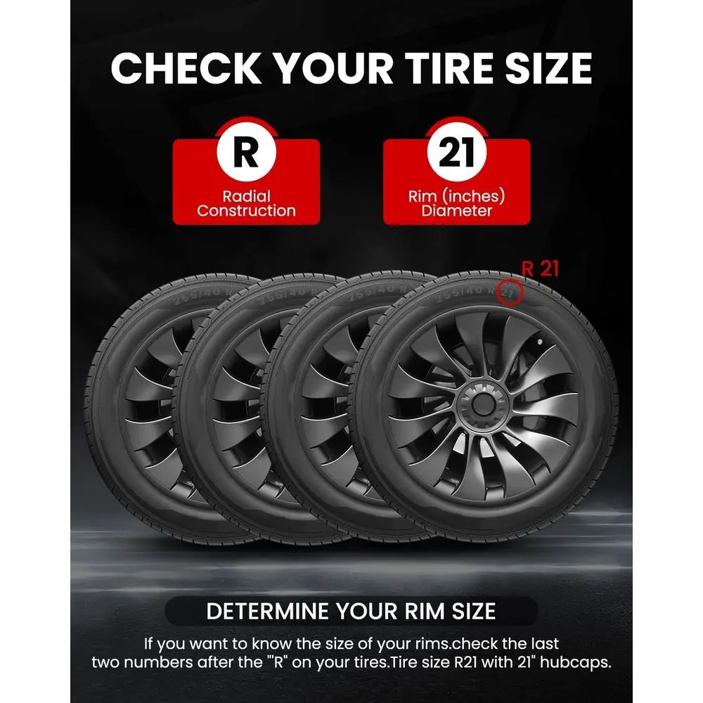 FORAUTOMOD Tesla Model Y 21 Inches Wheel Rim Protector, 4 PCS ABS Tesla Wheel Protector for Model Y 2017-2024, Durable and Wear-