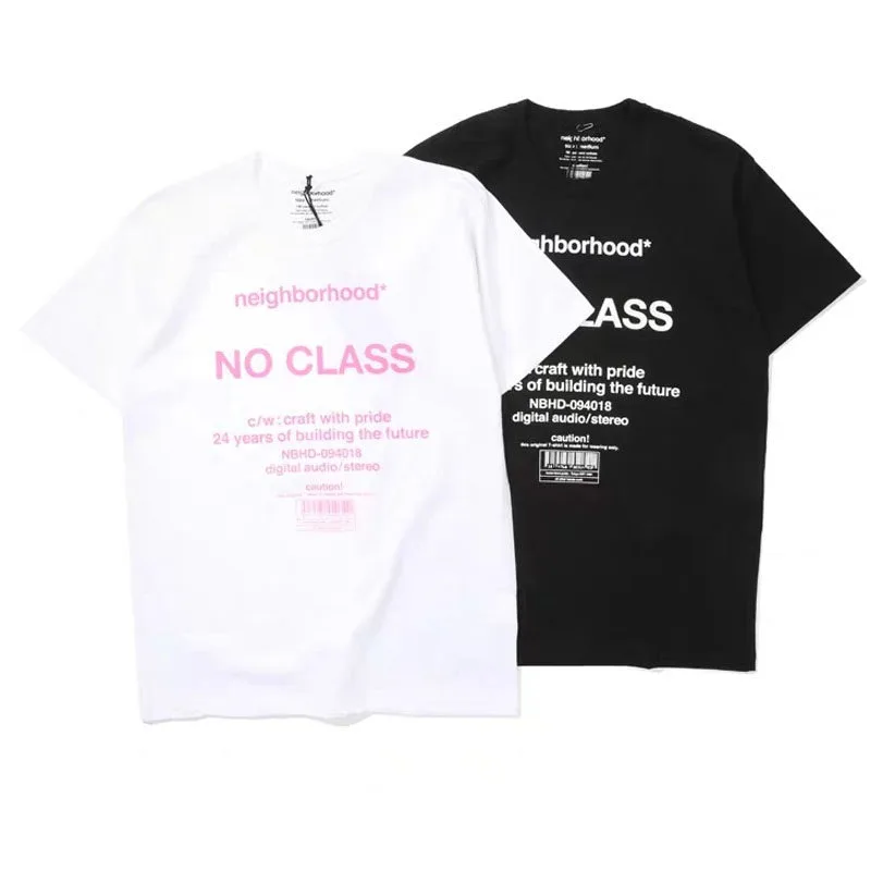 Neighborhood Cotton Japanese Outdoor Loose Letter Short Sleeve NBHD Casual T-shirt Trendy for Men — купить у AliExpress WW