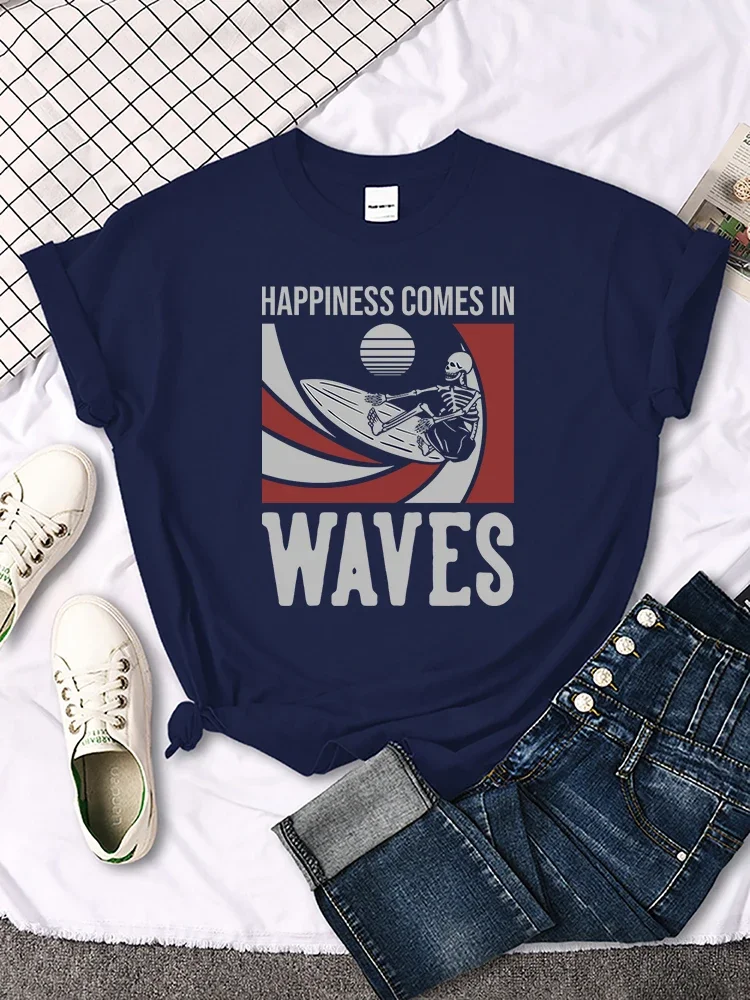 

Happness волнистые футболки, уличная Удобная футболка, нишевые футболки в стиле Харадзюку