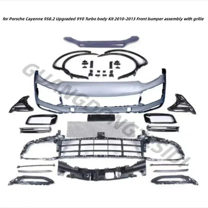 Applicable Body Kit for Porsche Cayenne 958.2 Upgraded 9Y0 Turbo body Kit 2010-2013 Front bumper assembly with grille