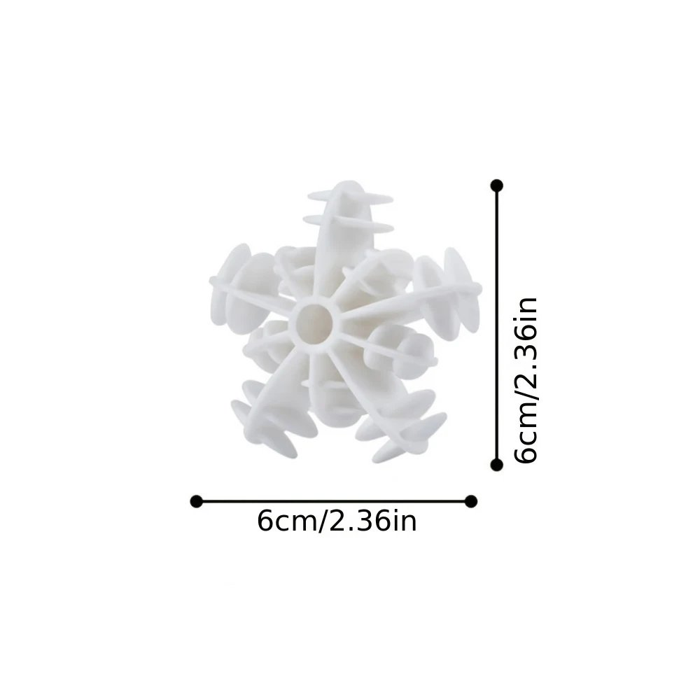 Snowflake Laundry Balls Remove Stains, Prevent Tangling, Do Not Damage Clothes. The Wash and Care Balls Prevent Knotting.