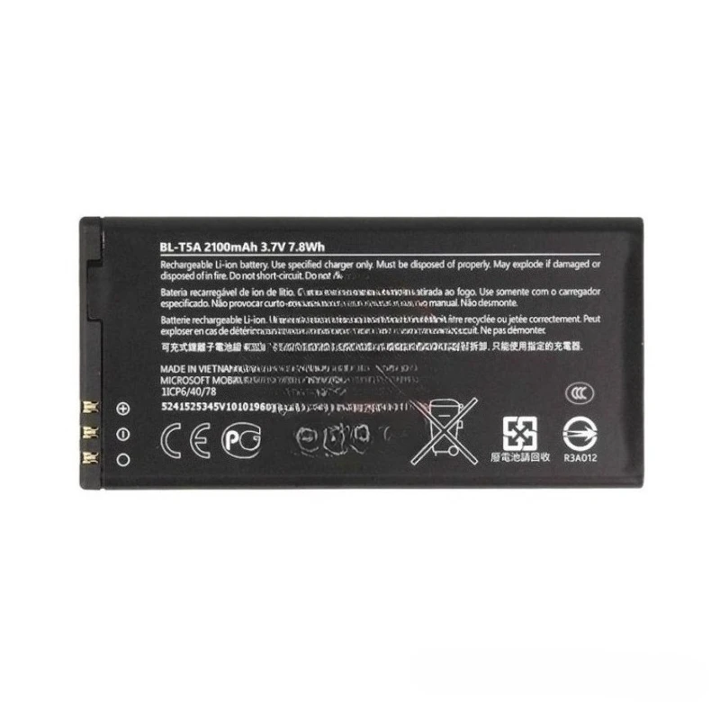 고품질 새 BL-T5A 휴대폰 배터리 2100mAh 3.7V 노키아 마이크로소프트 루미아 550 730 735 738 RM1038 RM1040 BLT5A용