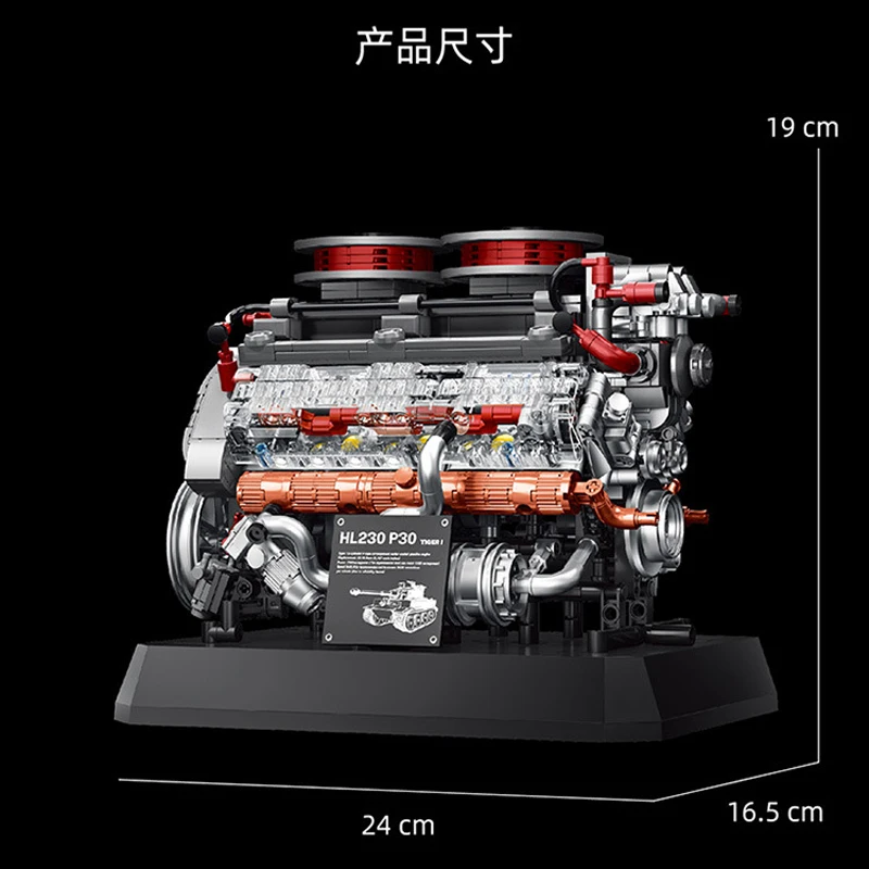 En STOCK 95008 MOC, tanque de tigre eléctrico técnico, bloques de construcción de motor, modelo de ensamblaje de ladrillos, juguetes para niños, conjunto de regalo de Navidad