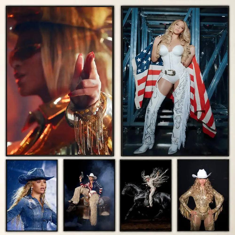 Beyonce R&B Pop Singer Iconic Stage Glam Album Style Poster Aesthetic Art Print for Bedroom & Living Room Decor, Unframed
