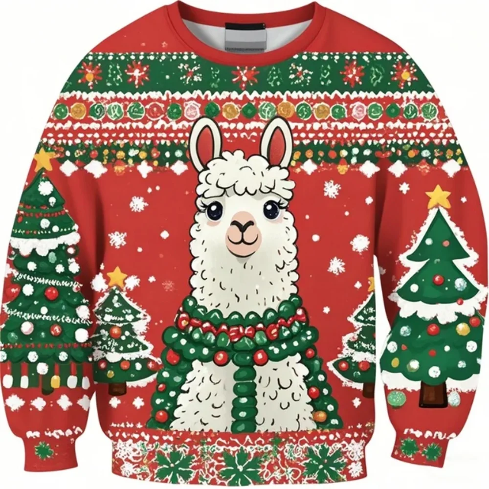 

Merry Christmas Goat 3D Print Sweatshirts Cute Santa Claus Graphic Christmas Sweater Men Ugly Christmas Sweater New In Sweaters