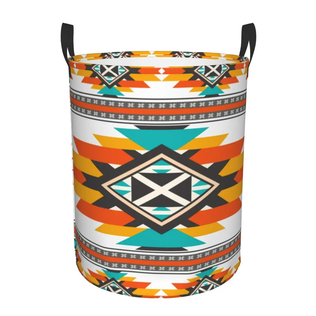 Custom Navajo Geometric Pattern Indian Print Ethnic Laundry Hamper Large Clothes Storage Basket Toy Bin Organizer for Boy Girl