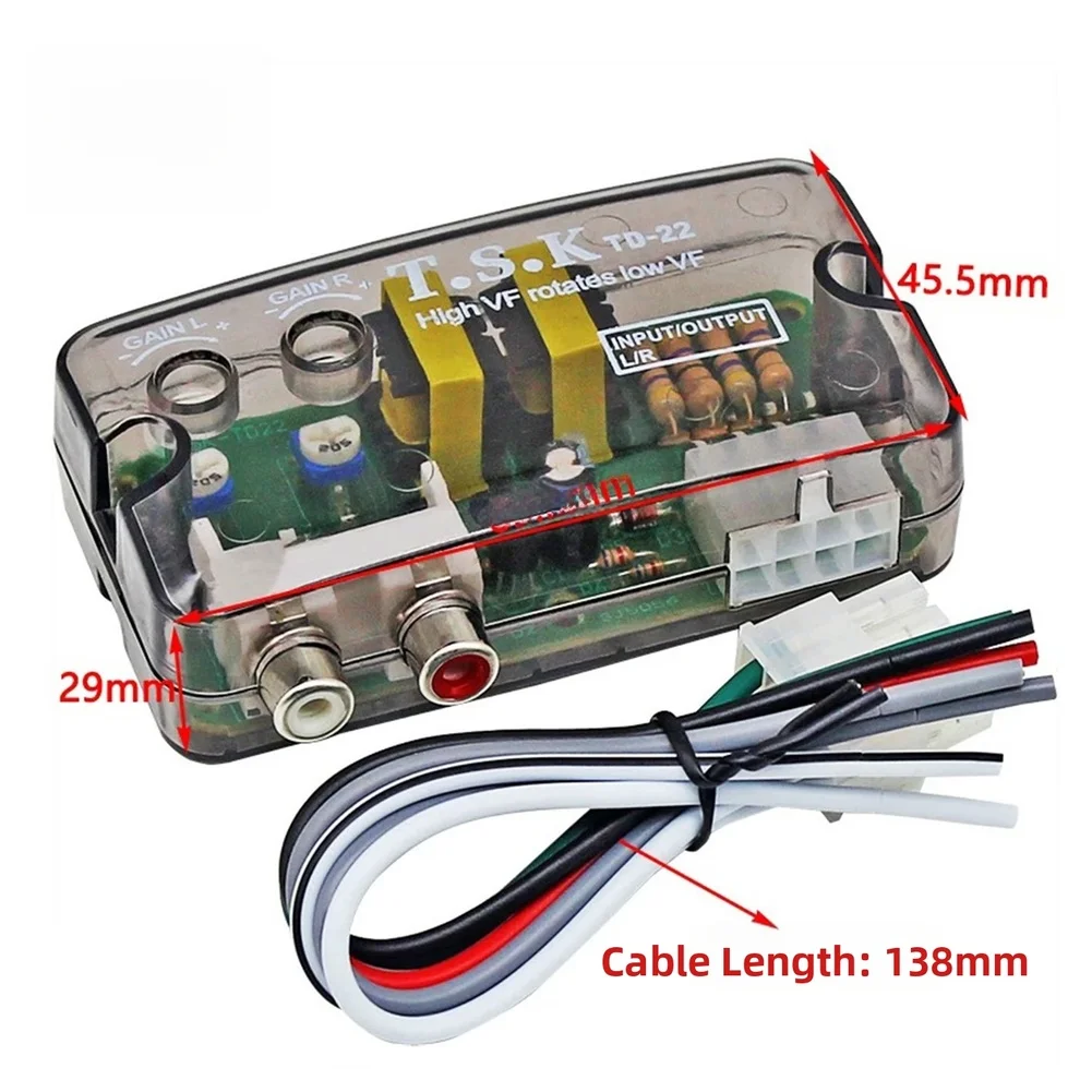Line Level Adapter Audio Converter Car Audio Setup Car Audio Converter 8.55*4.55*2.90 Adjustable Level Compatible With 4-channel