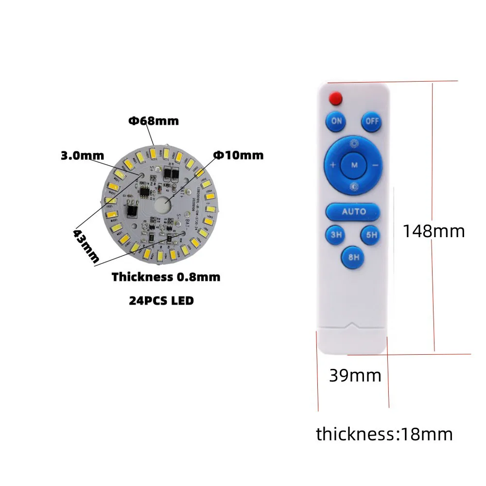 Solar Light Circuit Board Ceiling Light Replacement Led Module 3.2V 3.7V 12W Led Panel Light Board Dimmable Remote Control