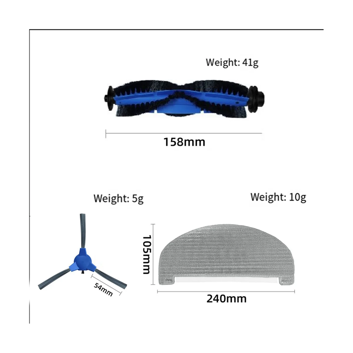 Main Side Brush Mop Cloth for G40 Hybrid / Hybrid+ Robot Vacuum Cleaner Replacement Parts